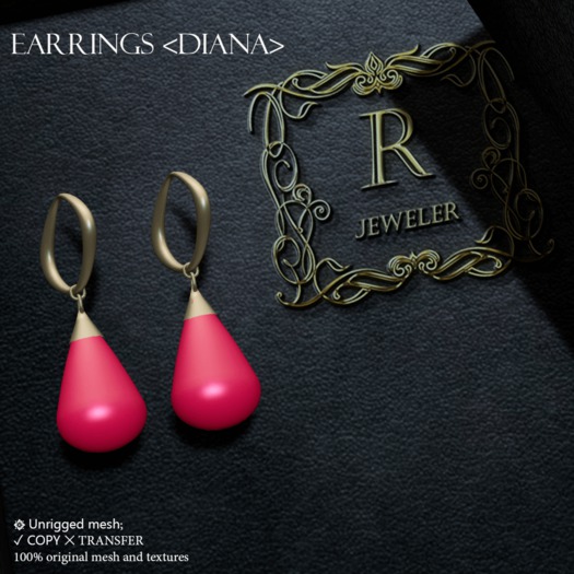 Romazin - Earrings <Diana>red