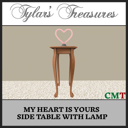 .:TT:.  MY HEART IS YOURS SIDE TABLE WITH LAMP box