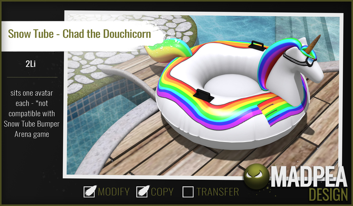 MadPea Snow Tube - Chad the Douchicorn