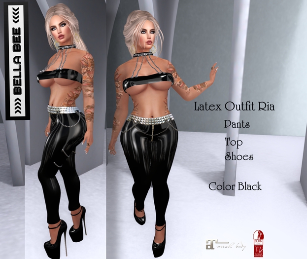 BellaBee Latex Outfit  Ria Black