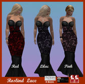 *MM* Roslind Lace Long Dresses - Red, Lilac & Pink