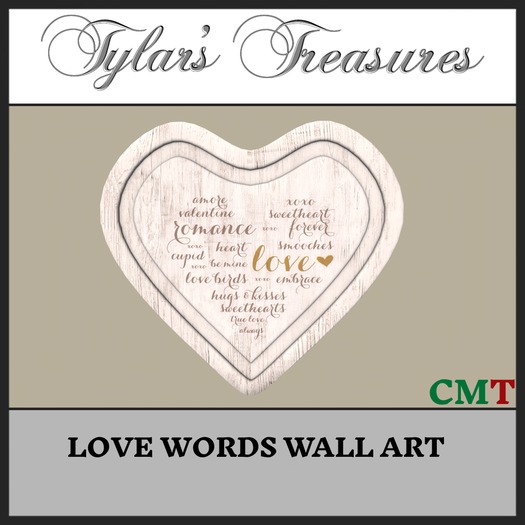 .:TT:.  LOVE WORDS WALL ART box