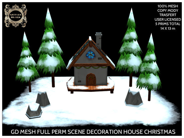 GD MESH FULL PERM SCENE DECORATION HOUSE CHRISTMAS