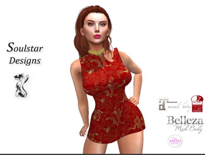 Collared Mini Dress  Deep  Red Dragon