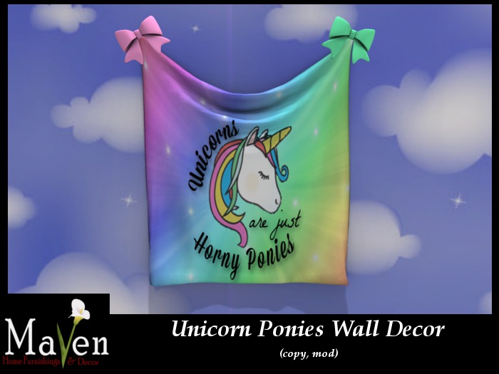 Naughty Unicorn Ponies Wall Hanging