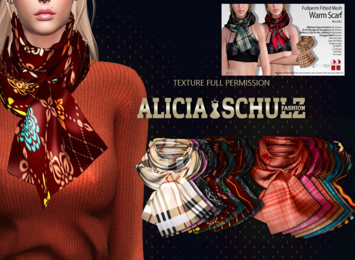 [Alicia Schulz] Texture for FLECHA Warm Fitted Scarf Fullperm F