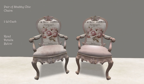 Second Life Marketplace Pair Of Shabby Chic Chairs Roses