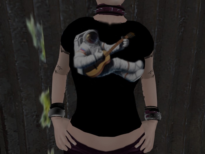 Women's Fitted Astronaut Guitar Tee