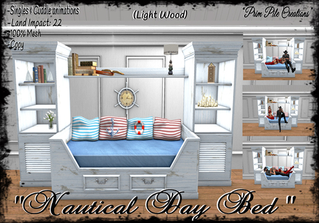 Second Life Marketplace - ~PPC~ Nautical Day Bed (LtWood)