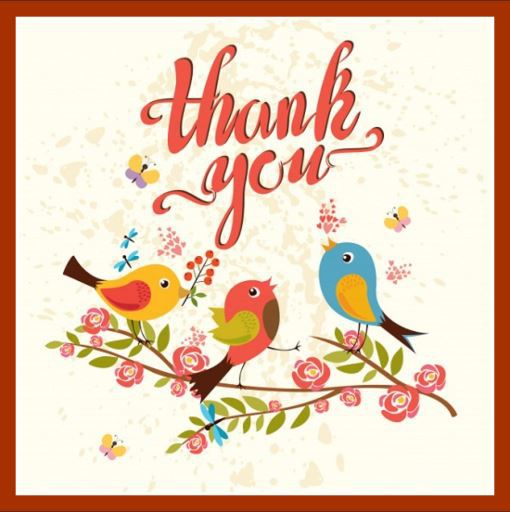 Singing Birds Thank You Card
