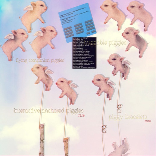 *Pink Acid Flying Roped Flying Wrist Piglet  Pink & Gray RARE
