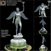 GD MESH FULL PERM STATUE ANGEL WITH TORCH