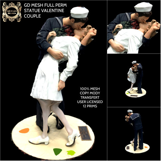 GD MESH FULL PERM STATUE VALENTINE COUPLE