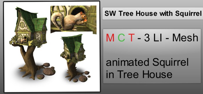 SW Tree House with Squirrel - animated - Eichhörnchen