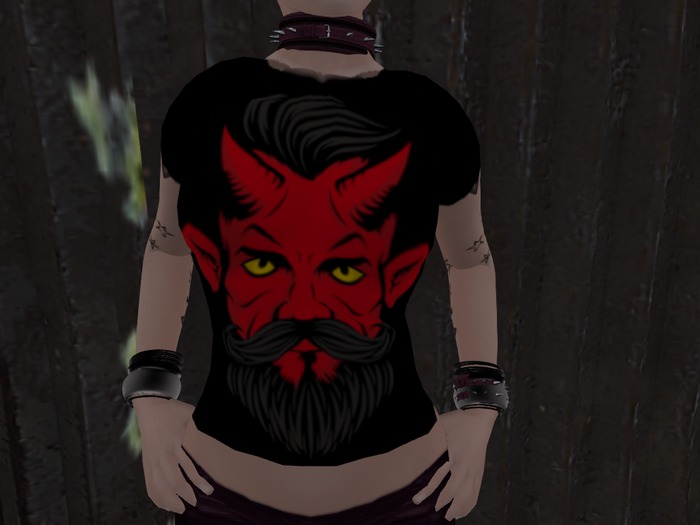 Women's Fitted Hipster Devil Graphic Tee