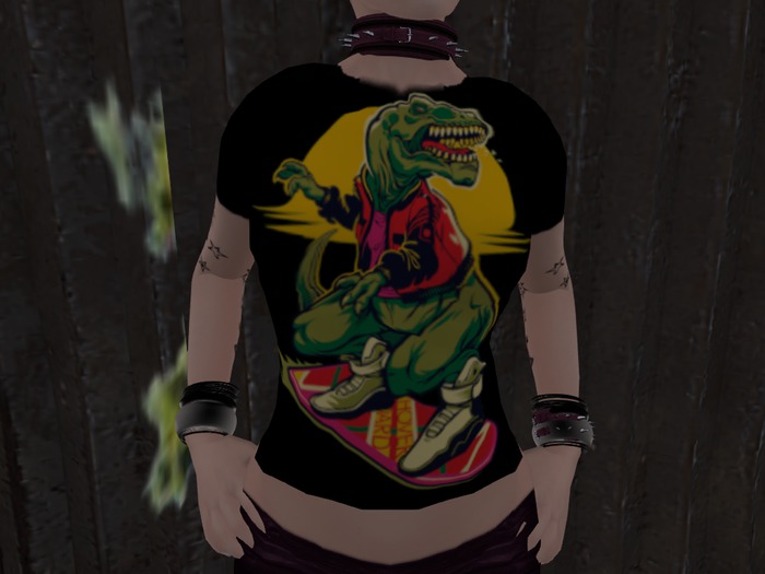 Women's Fitted Hover Dino Graphic Tee