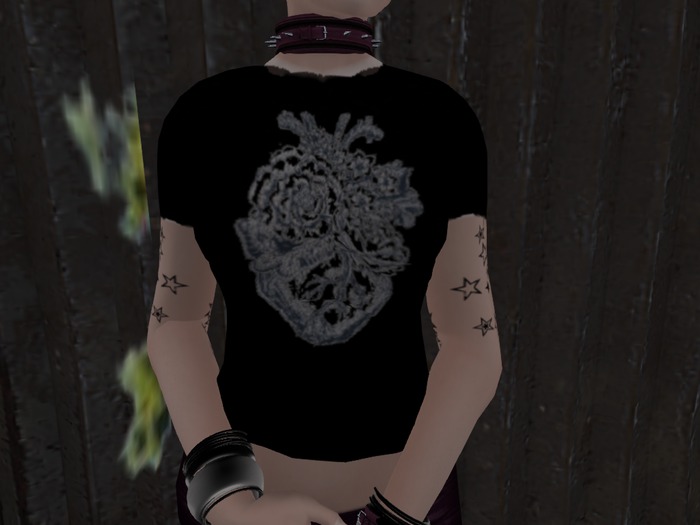 Women's Fitted Heart Art Print Tee