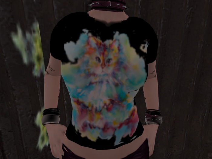 Women's Fitted Splatter Kitty Graphic Tee