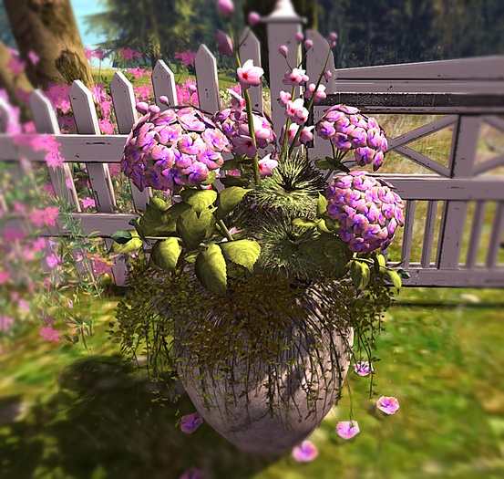 CJ Secret Garden Planter with Hydrangea pink Box