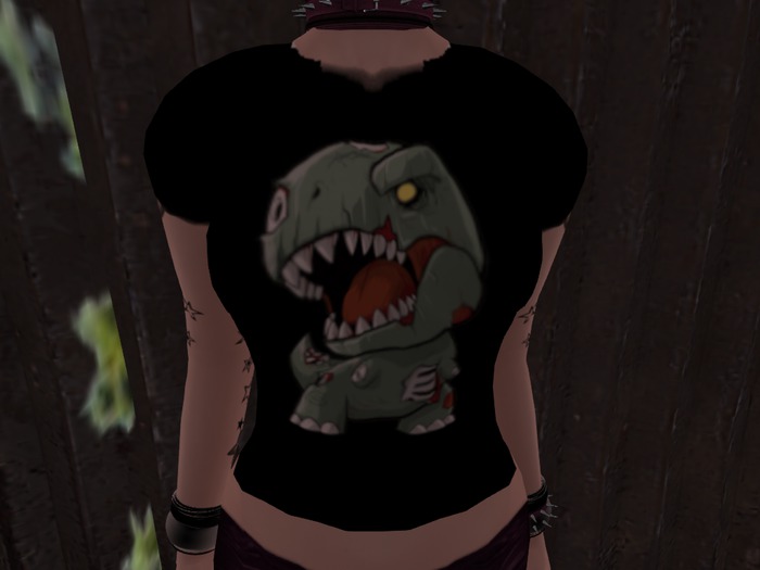 Women's Fitted Zombie Dino Graphic Tee