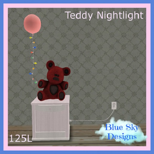 Beary Night Light - RED-framed