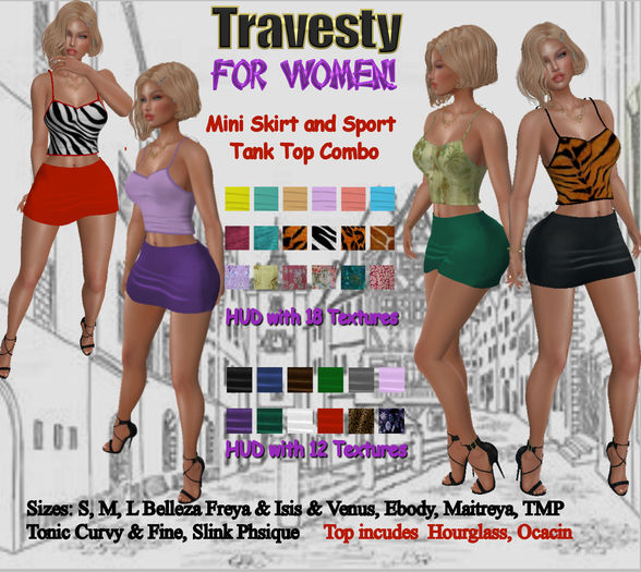 Travesty Mini Skirts and Sport Tank Top Combo
