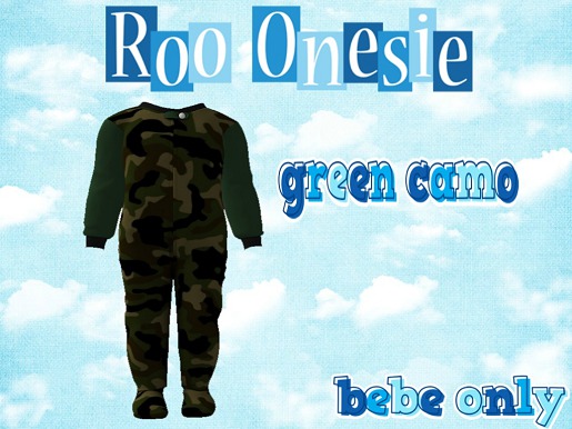 -BSD-Roo Onesie-Bebe-Green Camo
