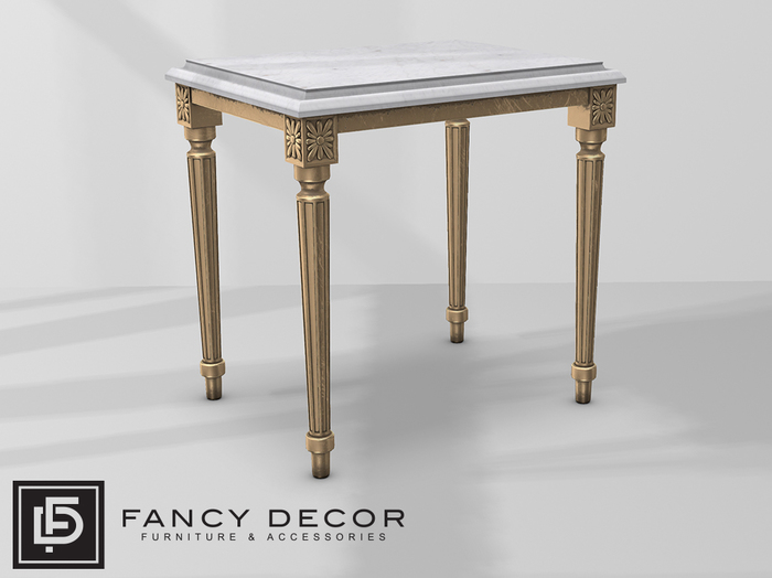 Fancy Decor: Faline End Table (gold & white)