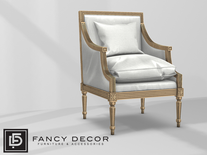 Fancy Decor: Faline Armchair - Gold & White (pg)