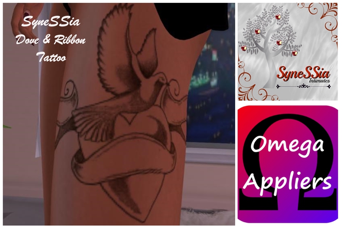SyneSSia - Dove & Ribbon Tattoo{Add & Click}