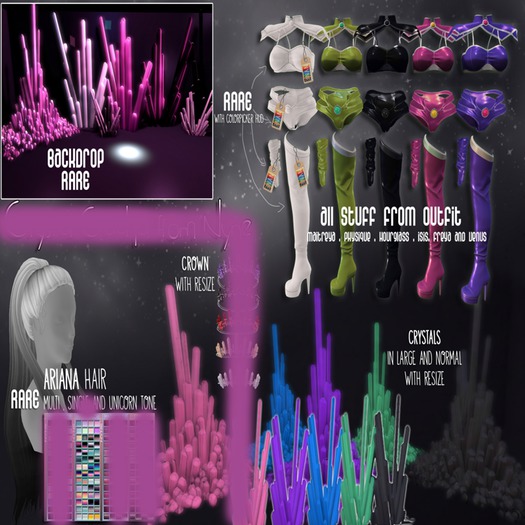 Nyne Crystal gacha - Ariana hair Unicorn RARE