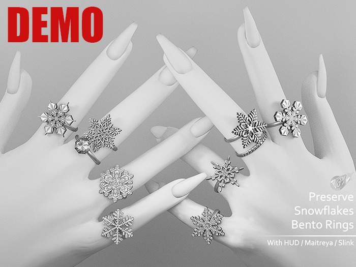 [VO.Z] Preserve Snowflakes Bento Rings (DEMO)