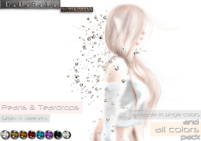D.U.S.T. -pearls & teardrops-  Stole & Sleeves .All COLORS pack