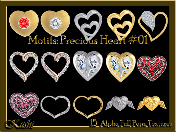 !Kushi! MotifsPreciousHeart#01 Textures -WEAR TO UNPACK