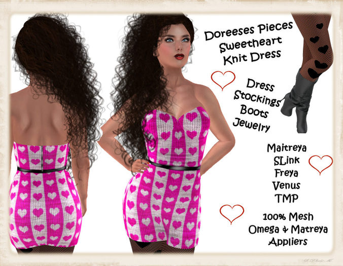 SWEETHEART KNIT STRAPLESS DRESS PINK WHITE STRIPE 
