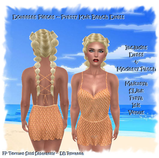 CUTE KNIT BEACH DRESS DB ROXANA - PEACH