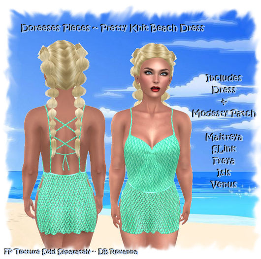 CUTE KNIT BEACH DRESS DB ROXANA - MINTGREEN