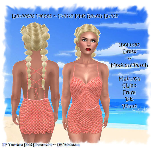 KNIT BEACH DRESS DB ROXANA - CORAL BOX