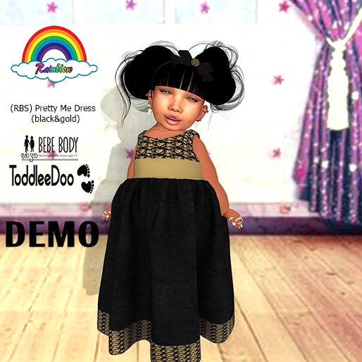(RBS) Pretty Me Dress  (black&gold) (DEMO)   - WEAR