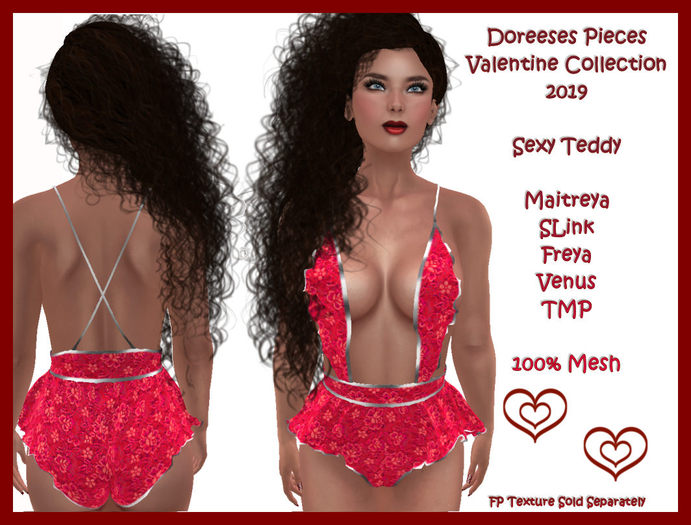 TEDDY ROSE & SILVER LACE