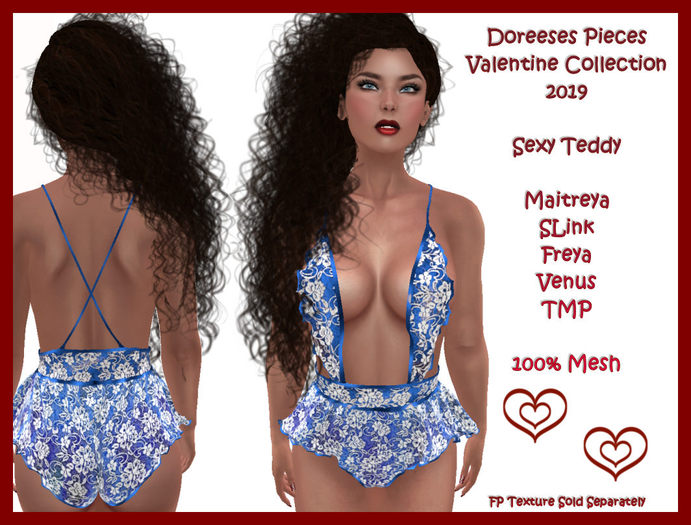 TEDDY BLUE WHITE LACE