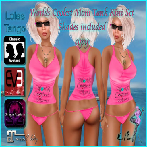 Worlds Coolest Mom Tank Kini Set & Appliers