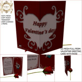 GD MESH FULL PERM VALENTINE GREETING CARD WITH ROSE