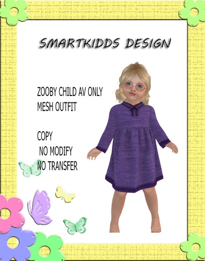 SmartKidds- Carrie Knitted Dress#3- Zooby Child AV only