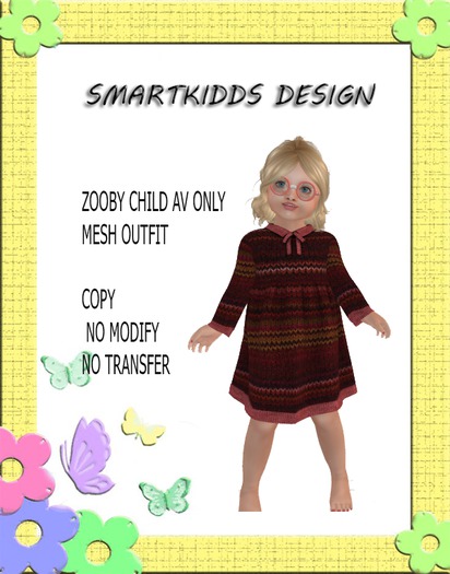 SmartKidds- Carrie Knitted Dress#4- Zooby Child AV only