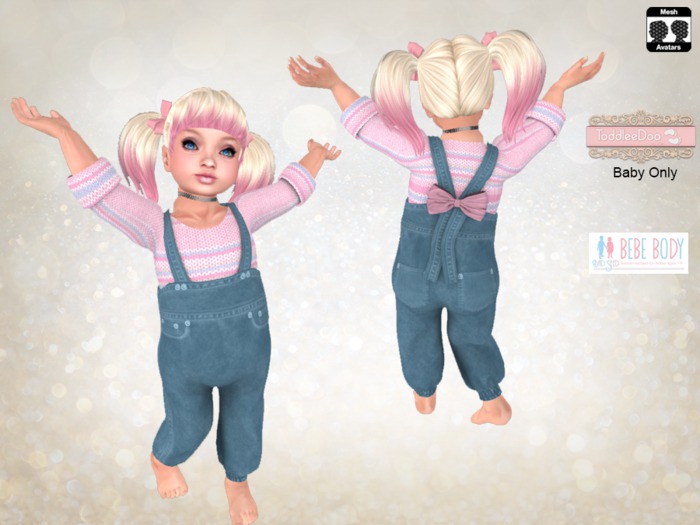 Overalls Blue Pink