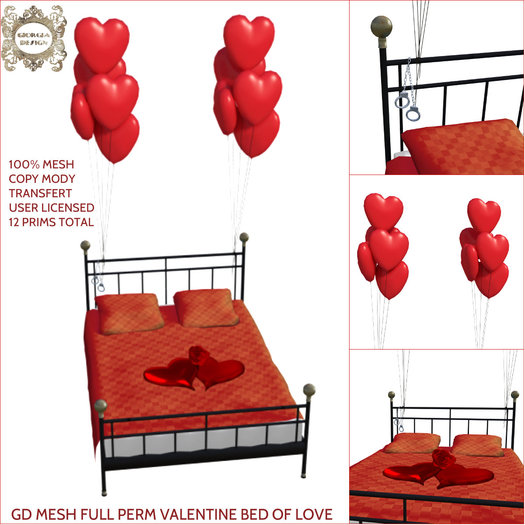 GD MESH FULL PERM VALENTINE BED OF LOVE