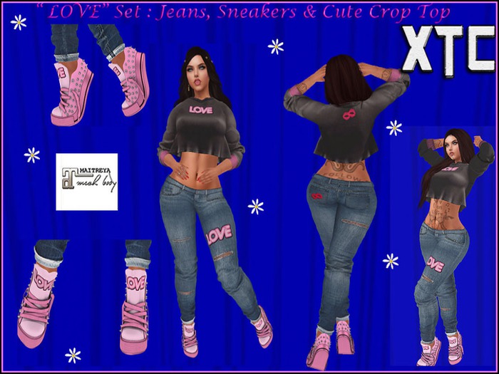 XTC ::LOVE Ripped Jeans Set