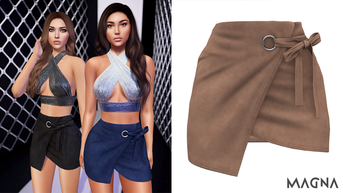 MAGNA - Suede Split Skirt (Sandal)