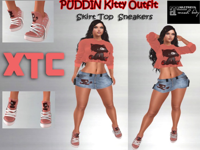 XTC Puddin Kitty skirt set